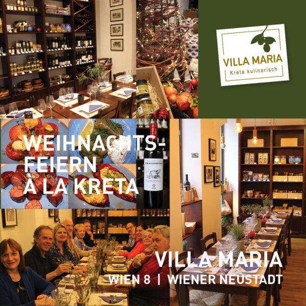Weihnachtsfeiern à la Kreta bei Villa Maria. Jetzt reservieren!