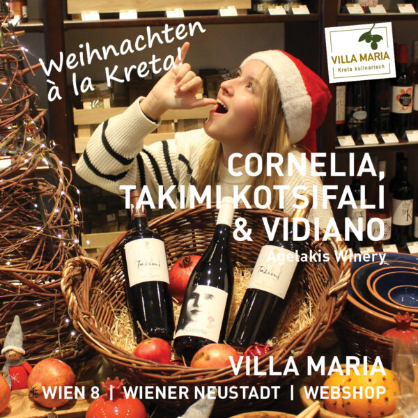 Weihnachten à la Kreta: Cornelia & Takimi Kotsifali & Vidiano – von Agelakis Winery.