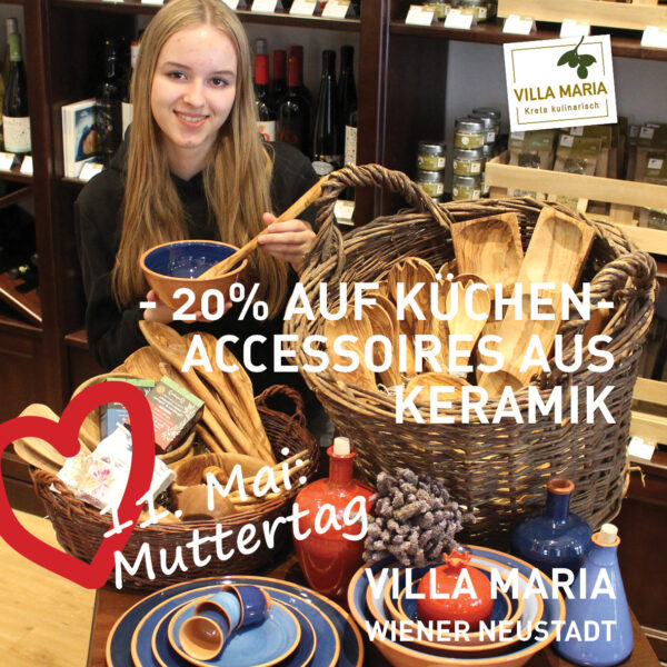 11. Mai | Muttertag: Minus 20% auf alle Küchenaccessoires aus Keramik. *)