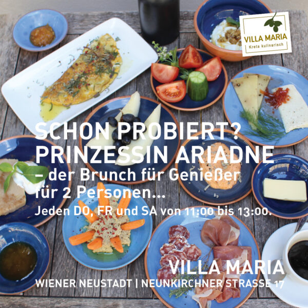 Schon probiert? „Prinzessin Ariadne“ – der Brunch für Genießer für zwei Personen…