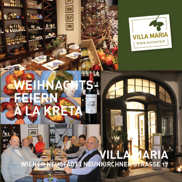 Weihnachtsfeiern à la Kreta bei Villa Maria. Jetzt reservieren!
